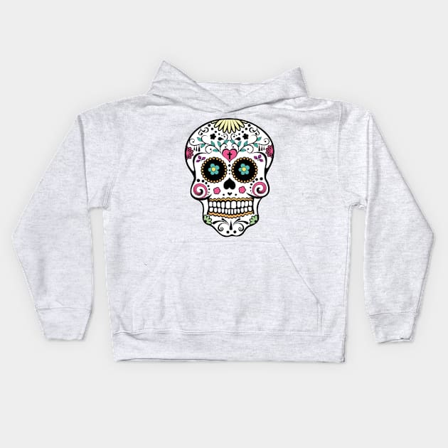 Skull mexican pink Kids Hoodie by Andrewstg